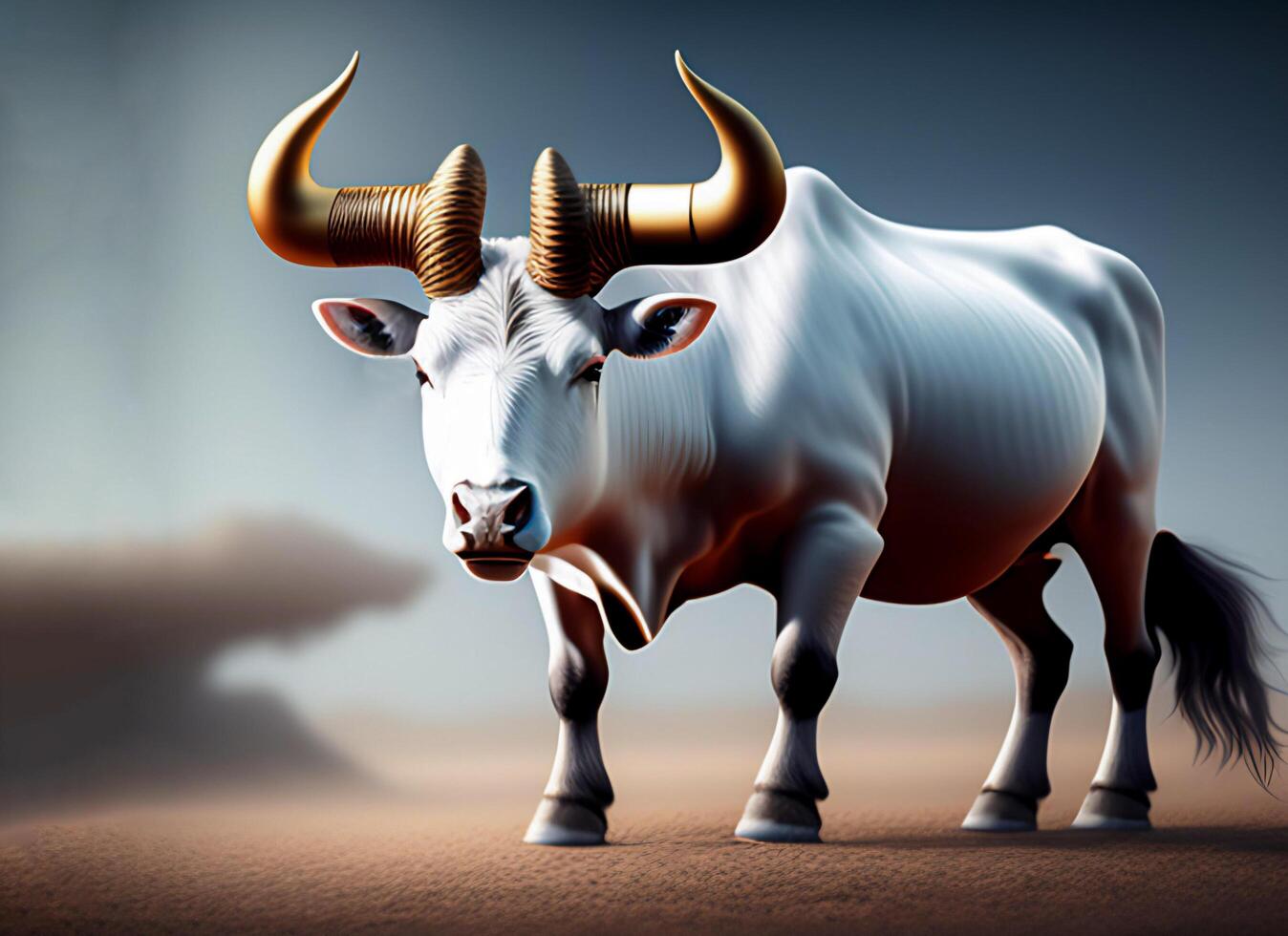 realistic bull with big horns photo
