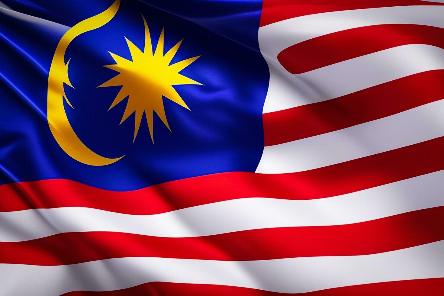 realistic wavy malaysia flag wallpaper photo