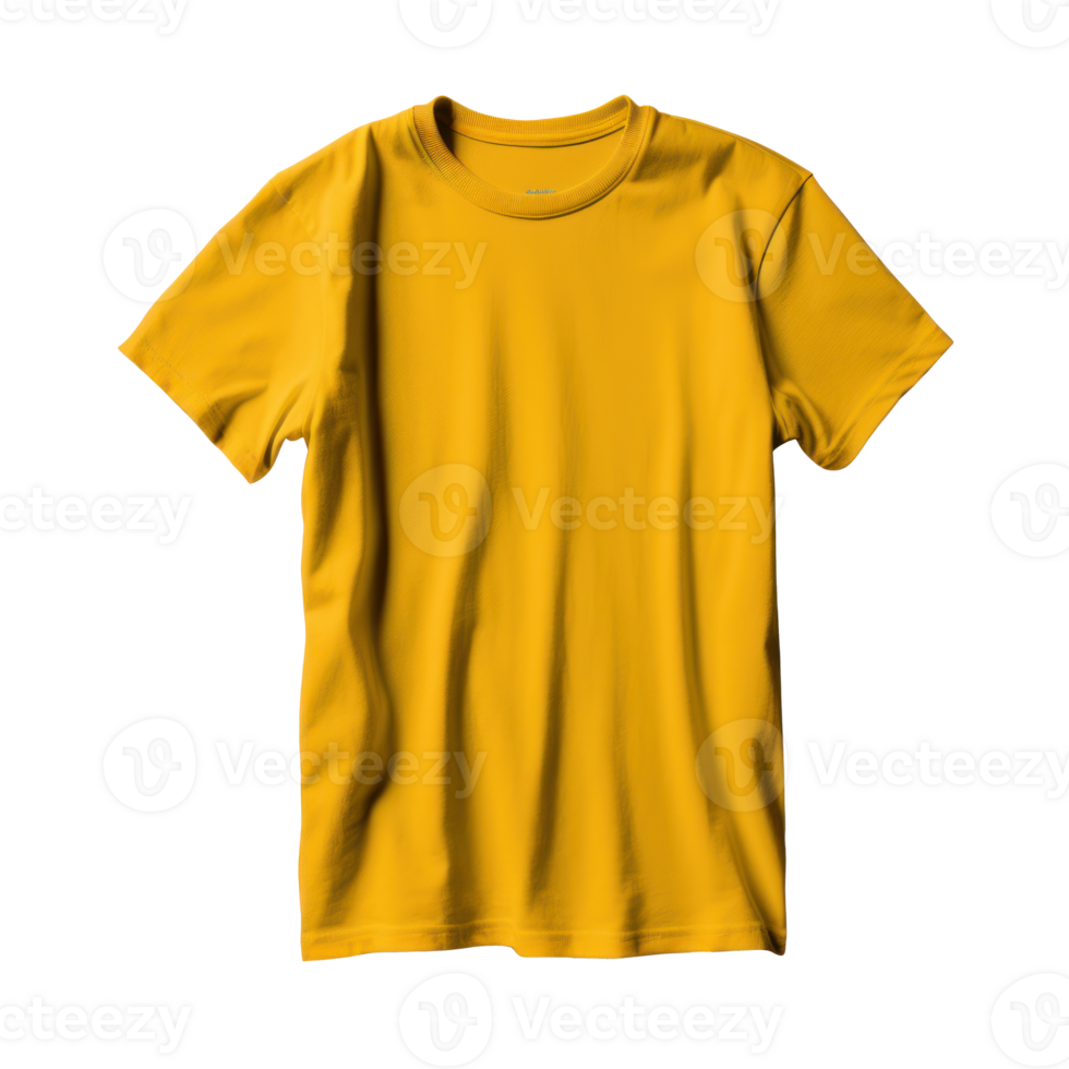 Yellow t-shirt mockup. Illustration png