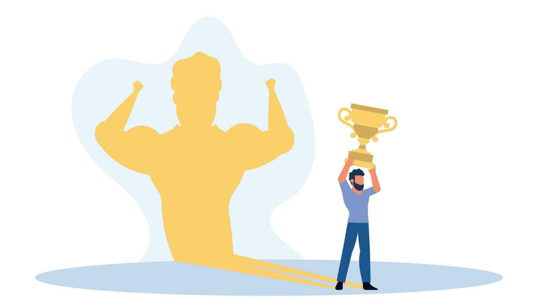 Business ambition leader man vector illustration concept. Superman cape challenge leadership. Super shadow businessman success achievement. Career progress person goal. Motivation vision solution