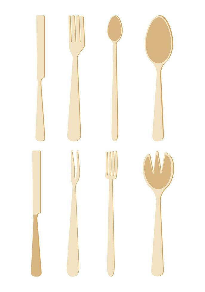 Cutlery for table setting. Fork, spoon, knife vector