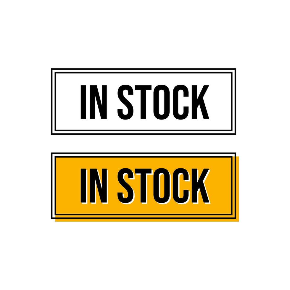 In stock inventory stock products icon label sign design vector