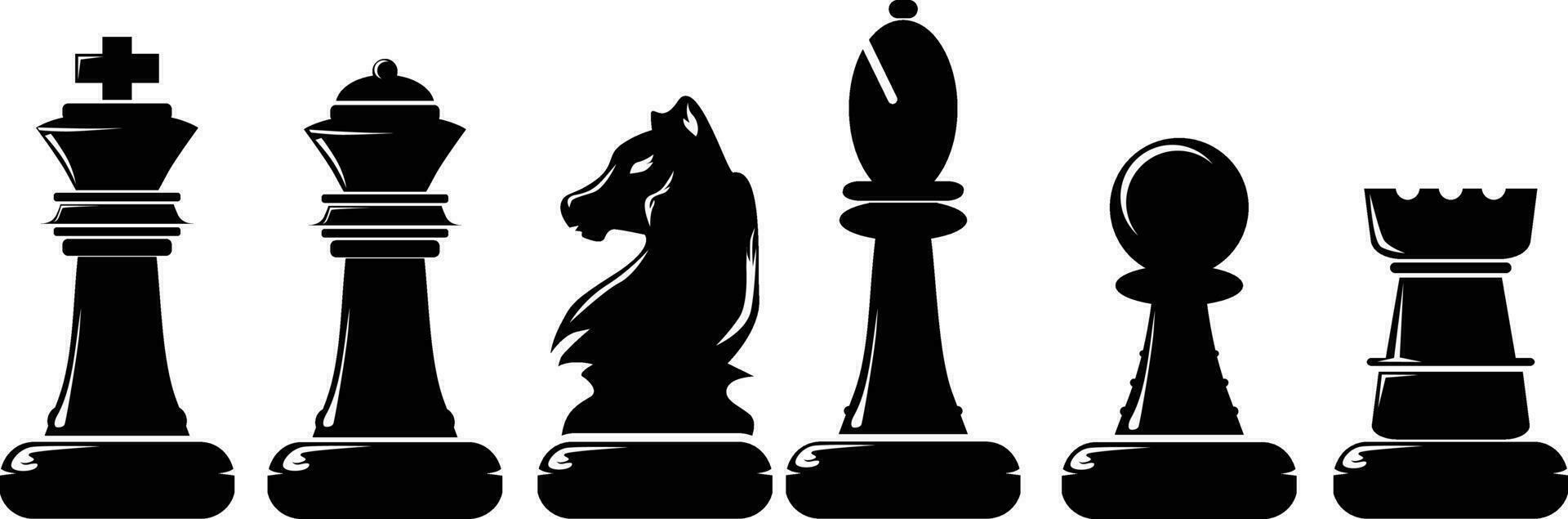 Chess piece icons Vector illustration