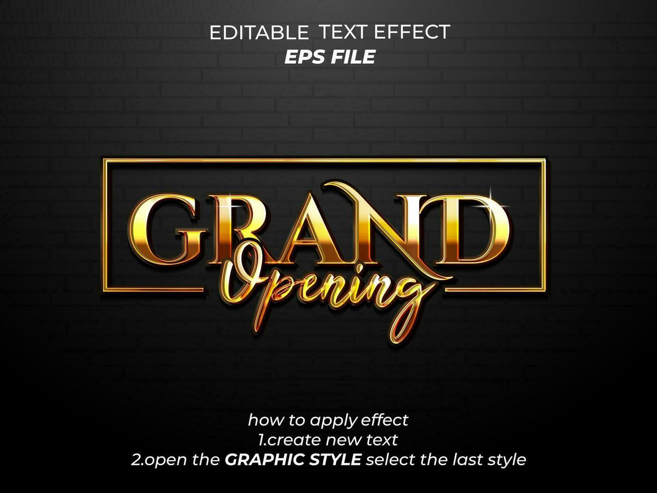grand opening text effect, font editable, typography, 3d text. vector template