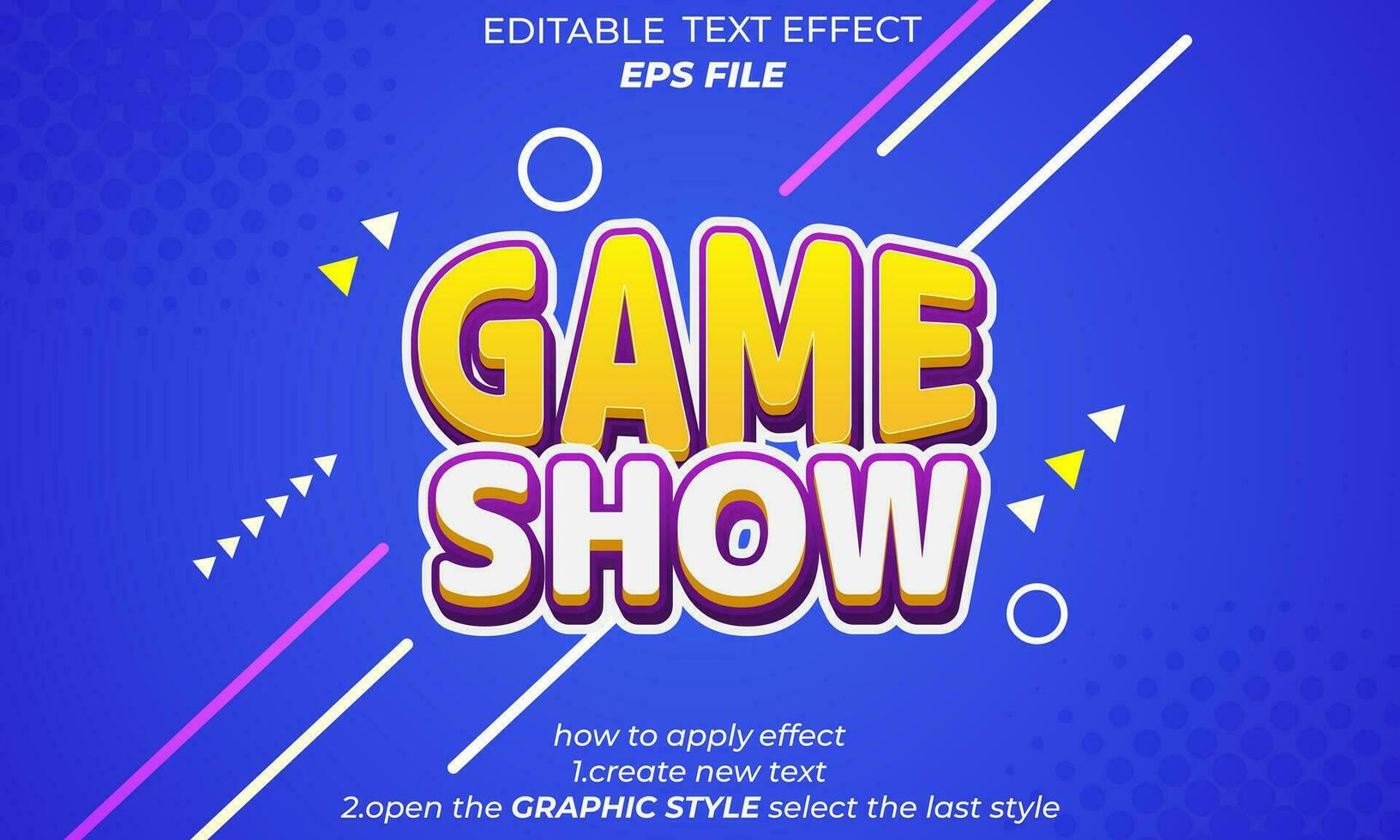 game show text effect, font editable, typography, 3d text. vector template