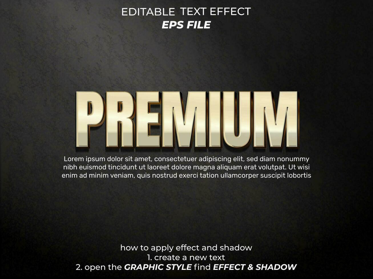 premium text effect, font editable, typography, 3d text. vector template