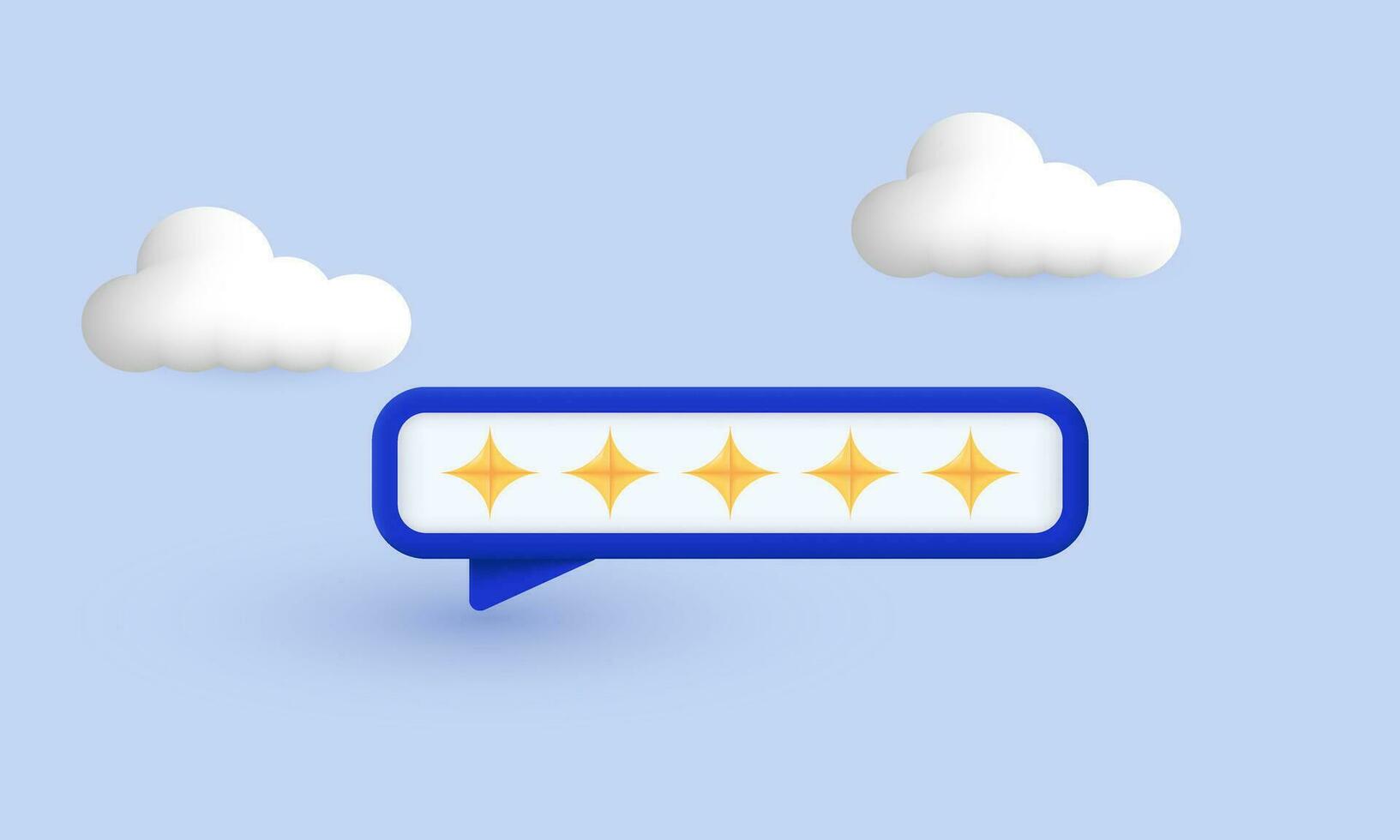 3d style yellow stars speech bubble icon trendy style symbols isolated on background vector