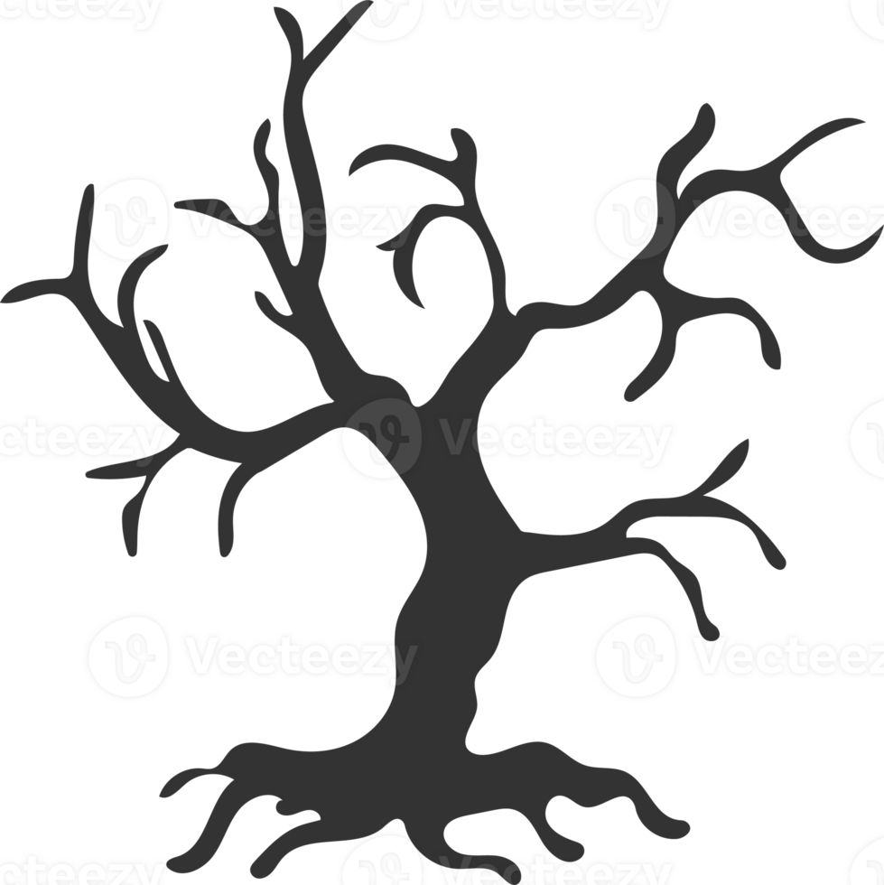 Scary Tree or Halloween Tree cartoon character png