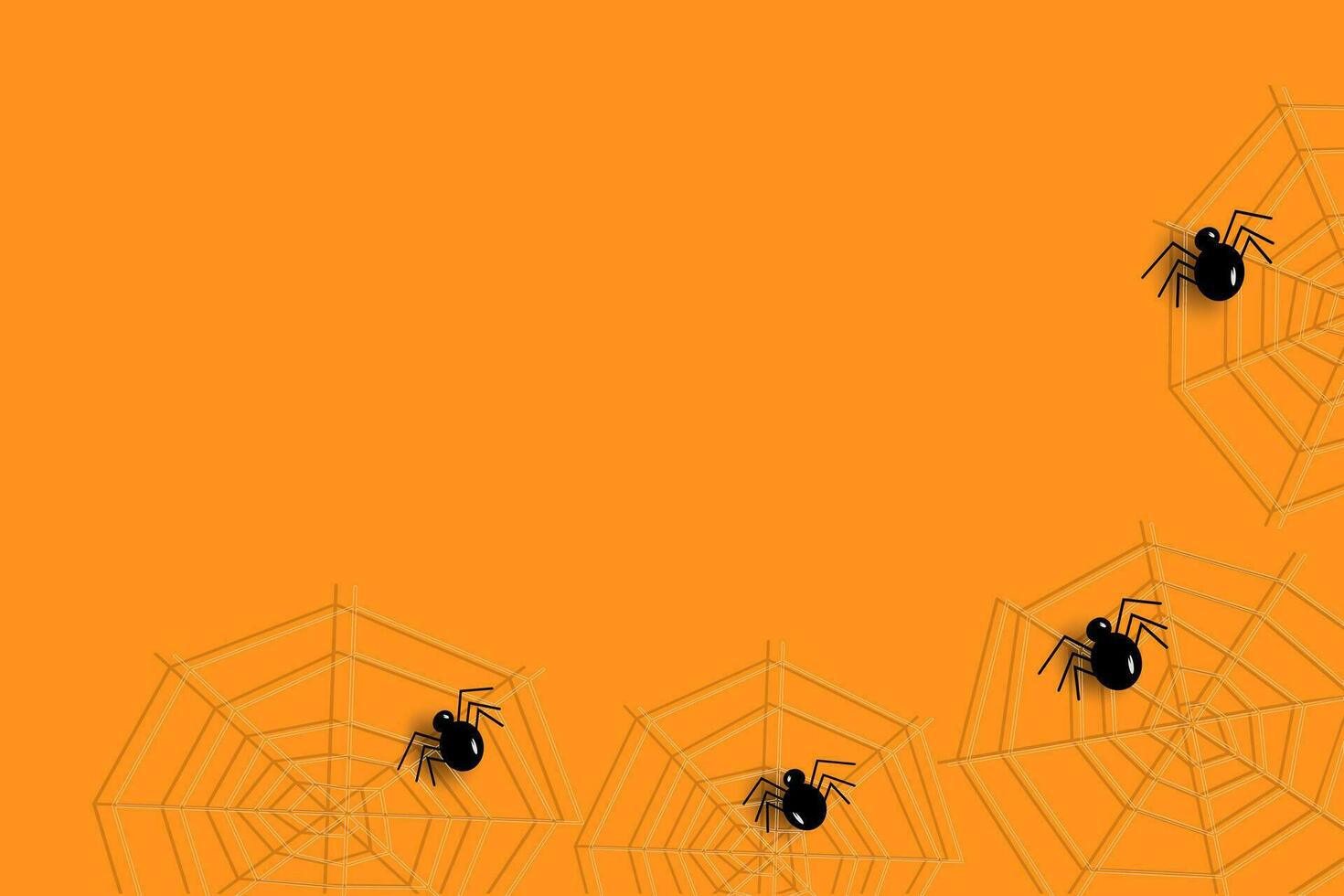 Abstract frame for Halloween with cobwebs, spiders and copy space in trendy Halloween shades. Vector