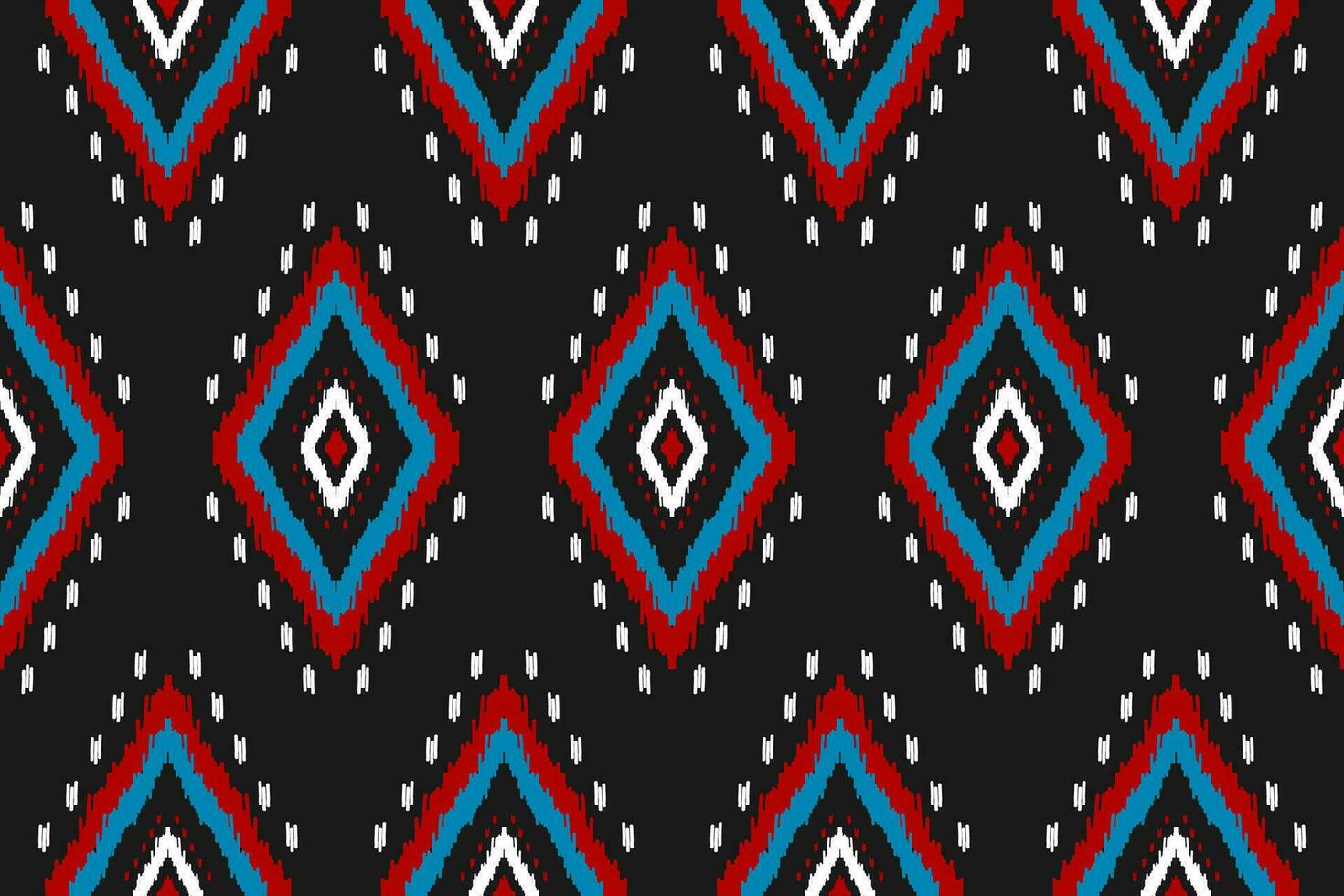 Fabric ikat pattern art. Ethnic seamless pattern traditional. American, Mexican style. vector