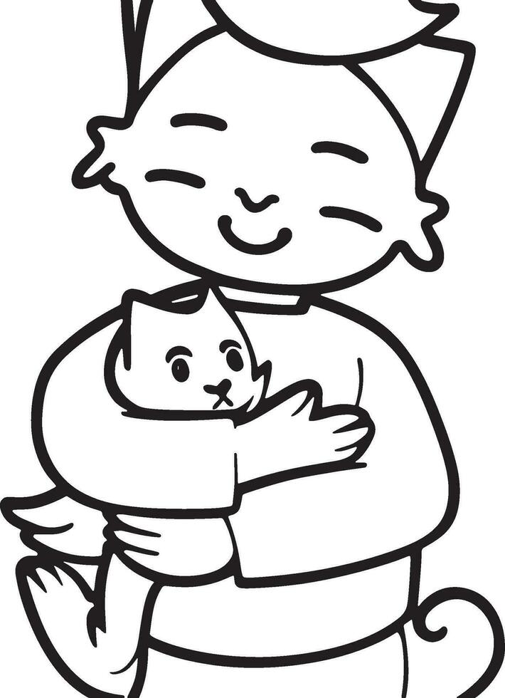 A Cute Kitten Coloring Page Adventure vector