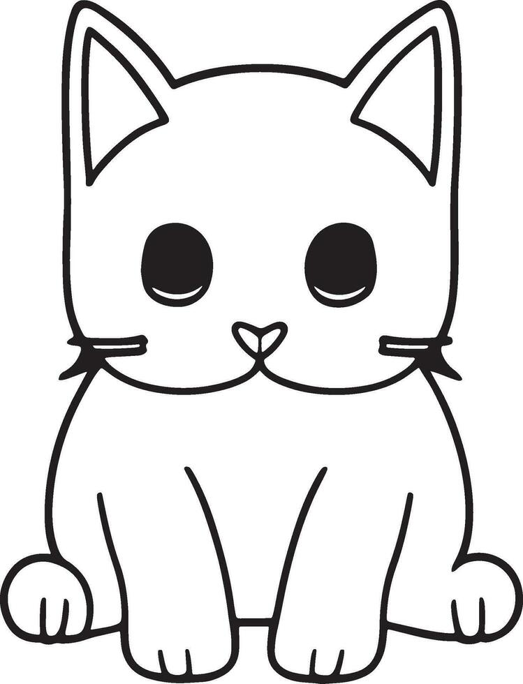 A Cute Kitten Coloring Page Adventure vector