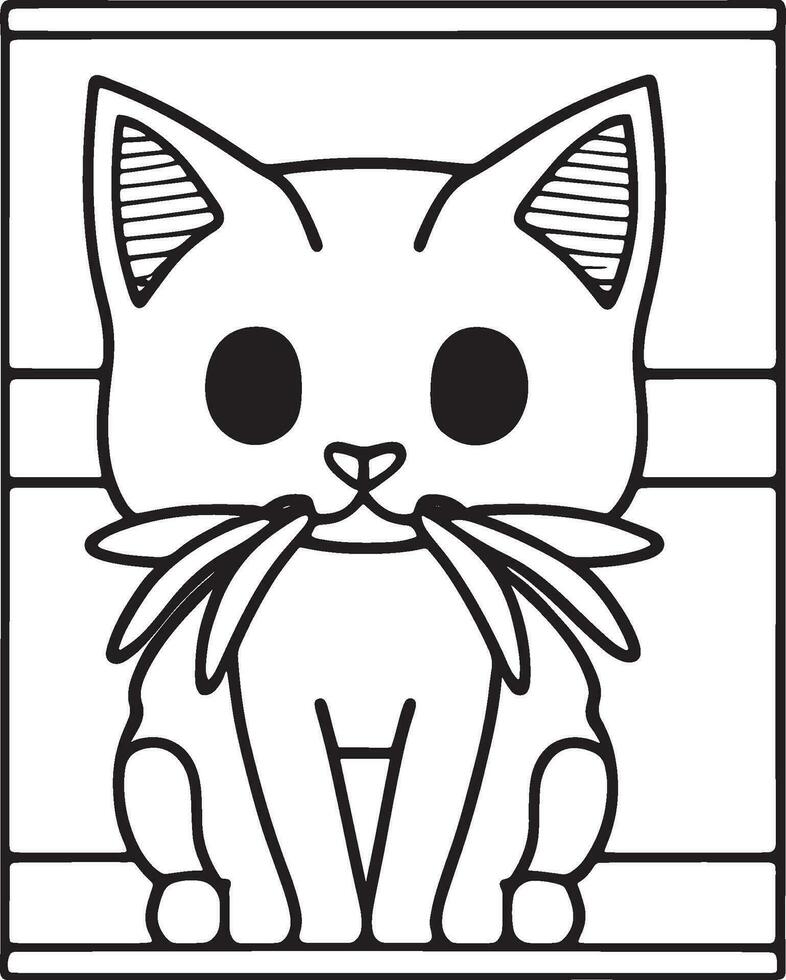 A Cute Kitten Coloring Page Adventure vector