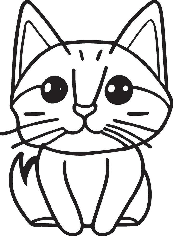 un linda gatito colorante página aventuras vector