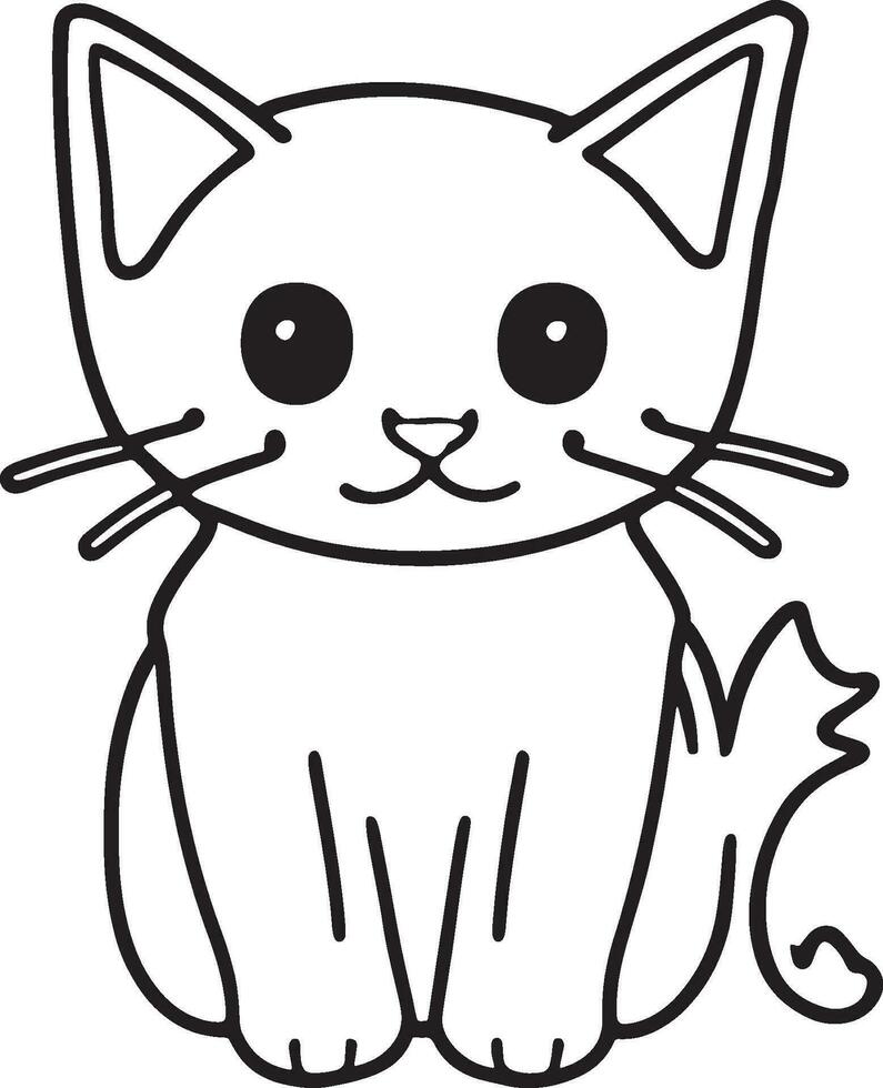 A Cute Kitten Coloring Page Adventure vector