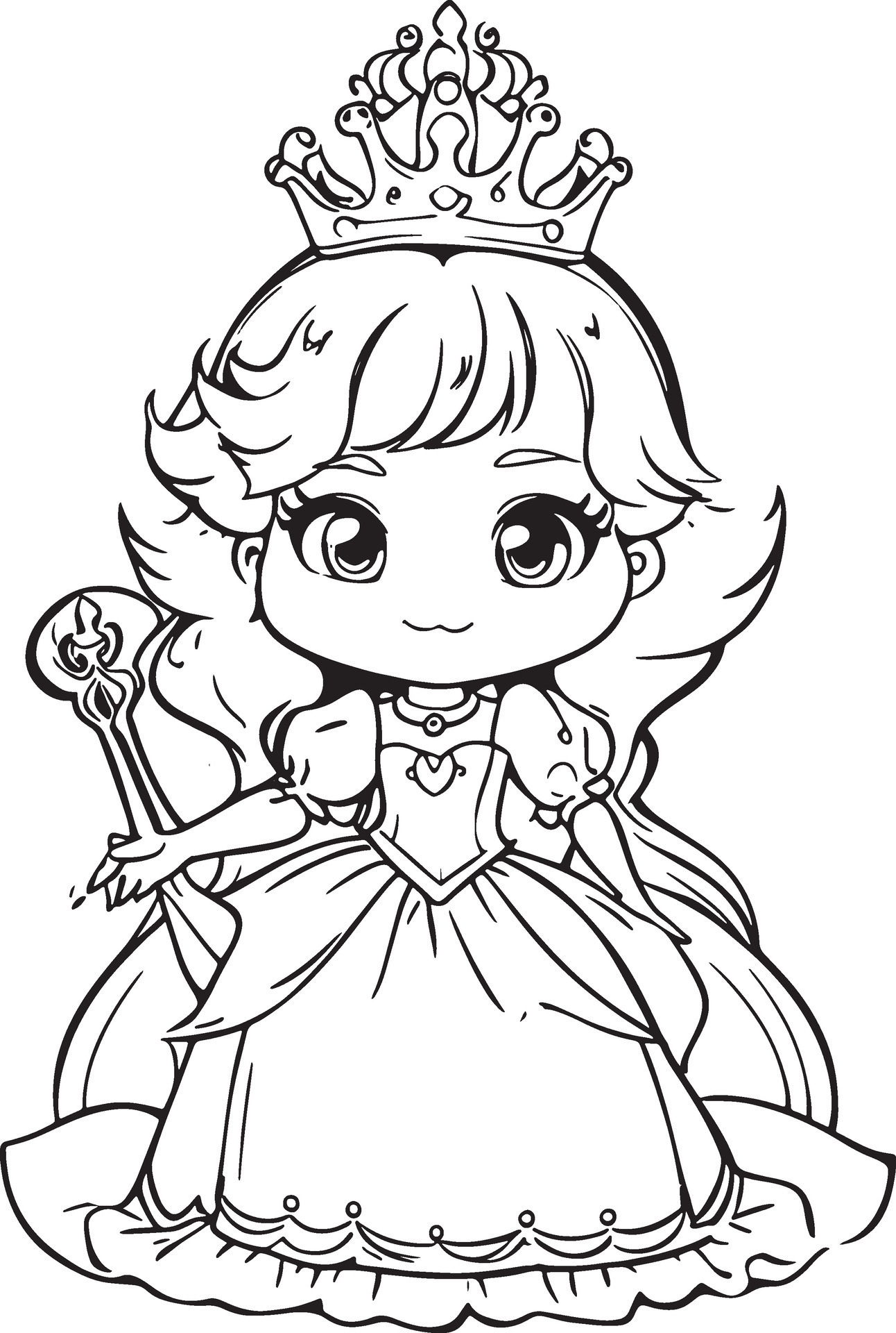 Princess Dreams Clean Coloring Book Page for Creativity, Fun-filled Coloring  Book Picture, Strong Outlines for Coloring 26137007 Vector Art at Vecteezy