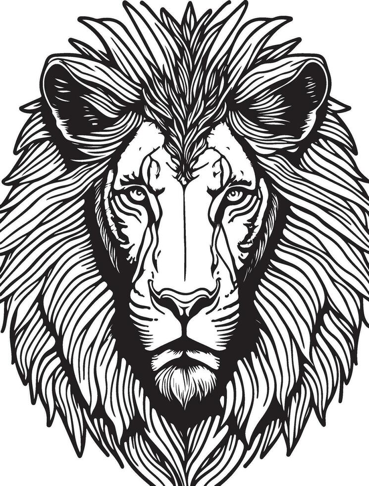 Lion Mandala Coloring Page for Adults vector