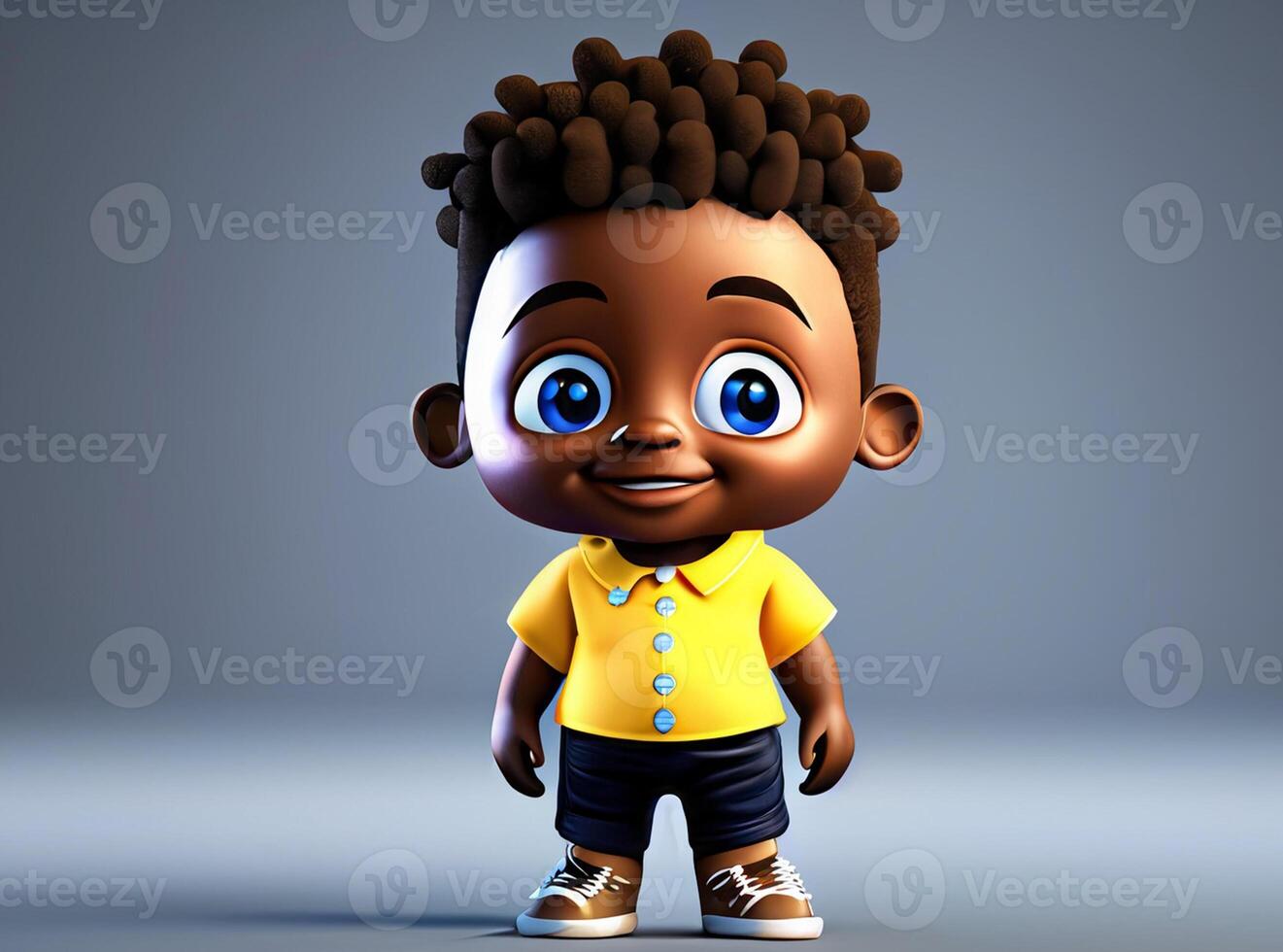 niños linda y 3d personaje ai generado foto