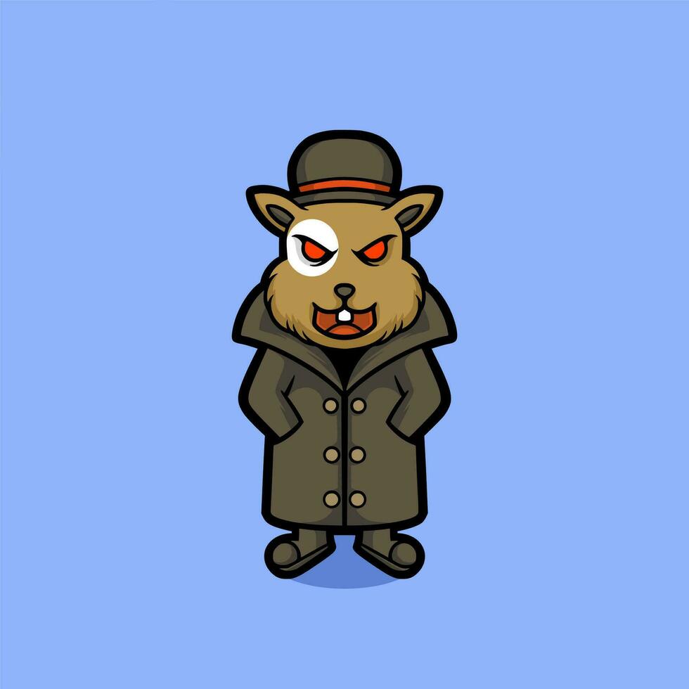 Squirrel mafia cartoon vector