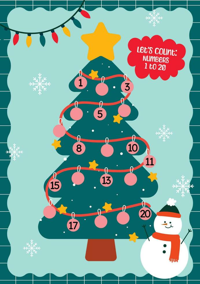 flat design vector cute counting numbers printable for kids activity