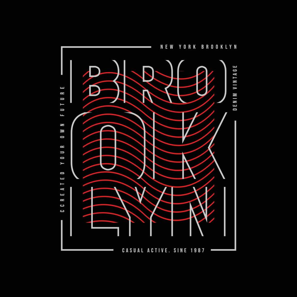 BROOKLYN illustration typography. perfect for t shirt design vector