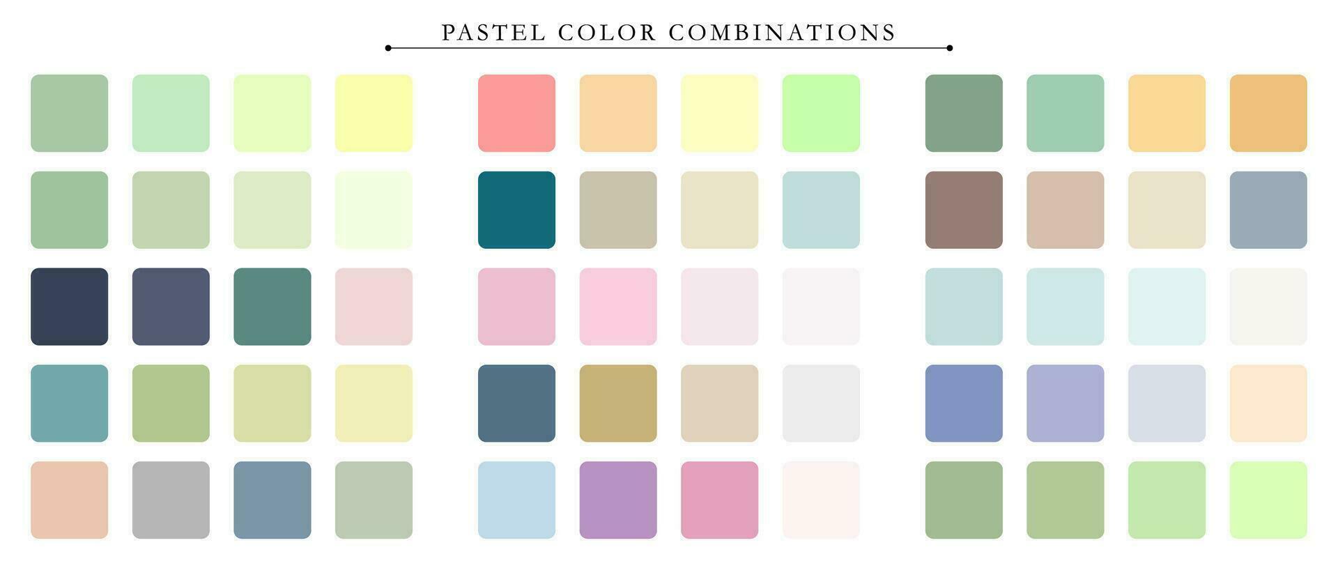 Pastel palette. Trend color pallete guide template. An example of a color palette. Forecast of the future color trend. Match color combinations. Vector graphics. Eps 10.