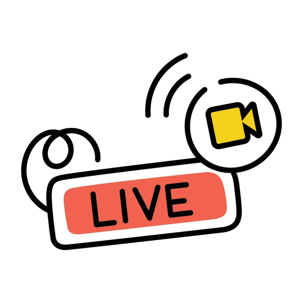 Trendy Live Video vector