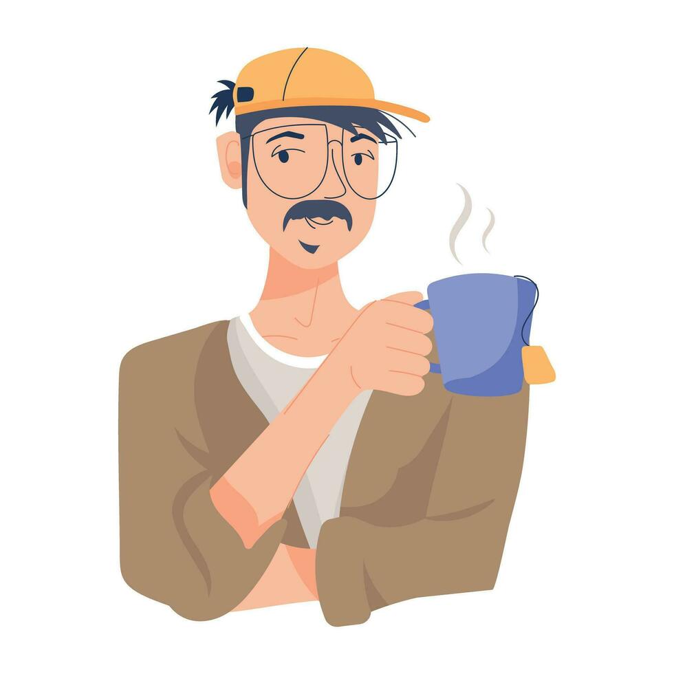 Trendy Enjoy Tea vector