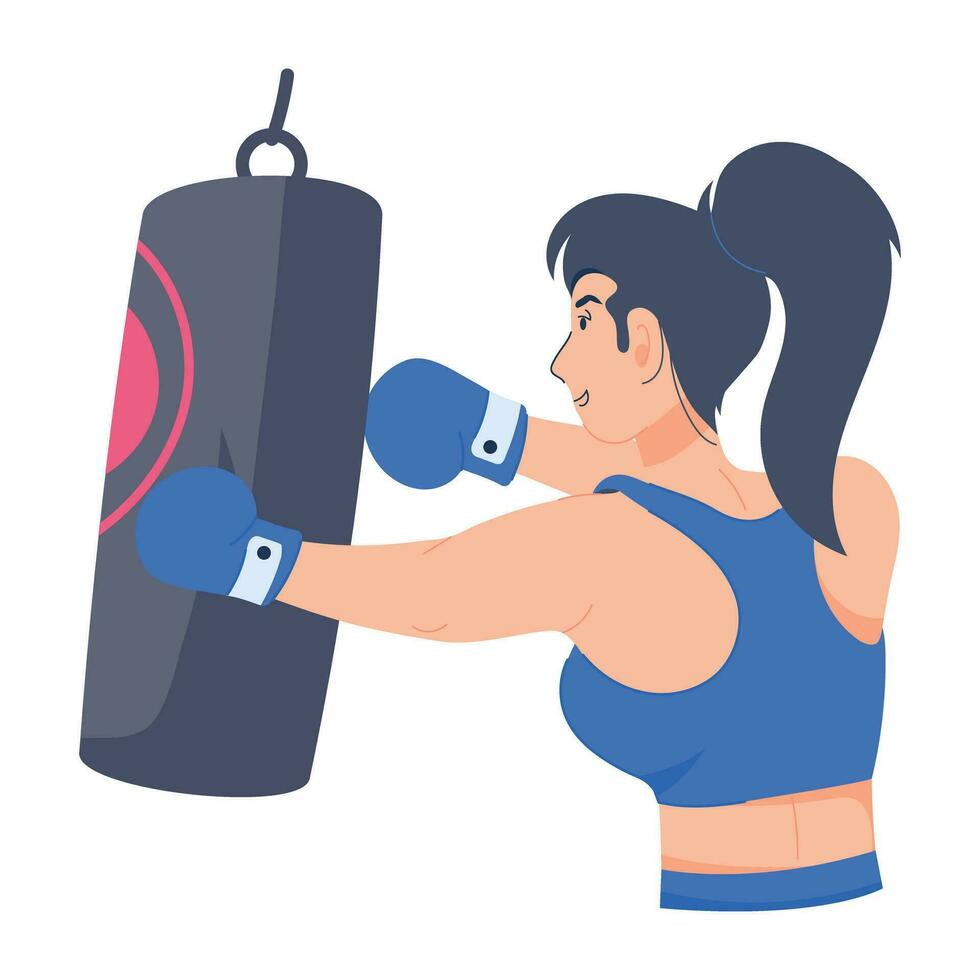 Trendy Cardio Boxing vector