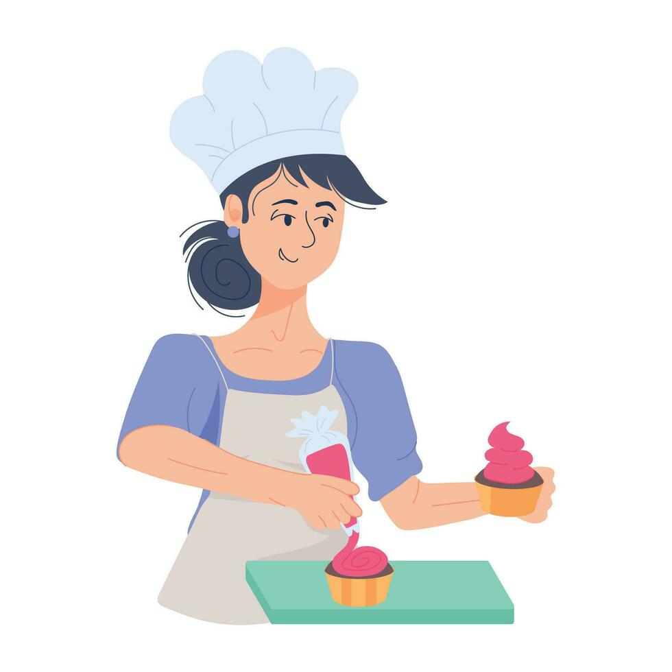 Trendy Chef Baking vector