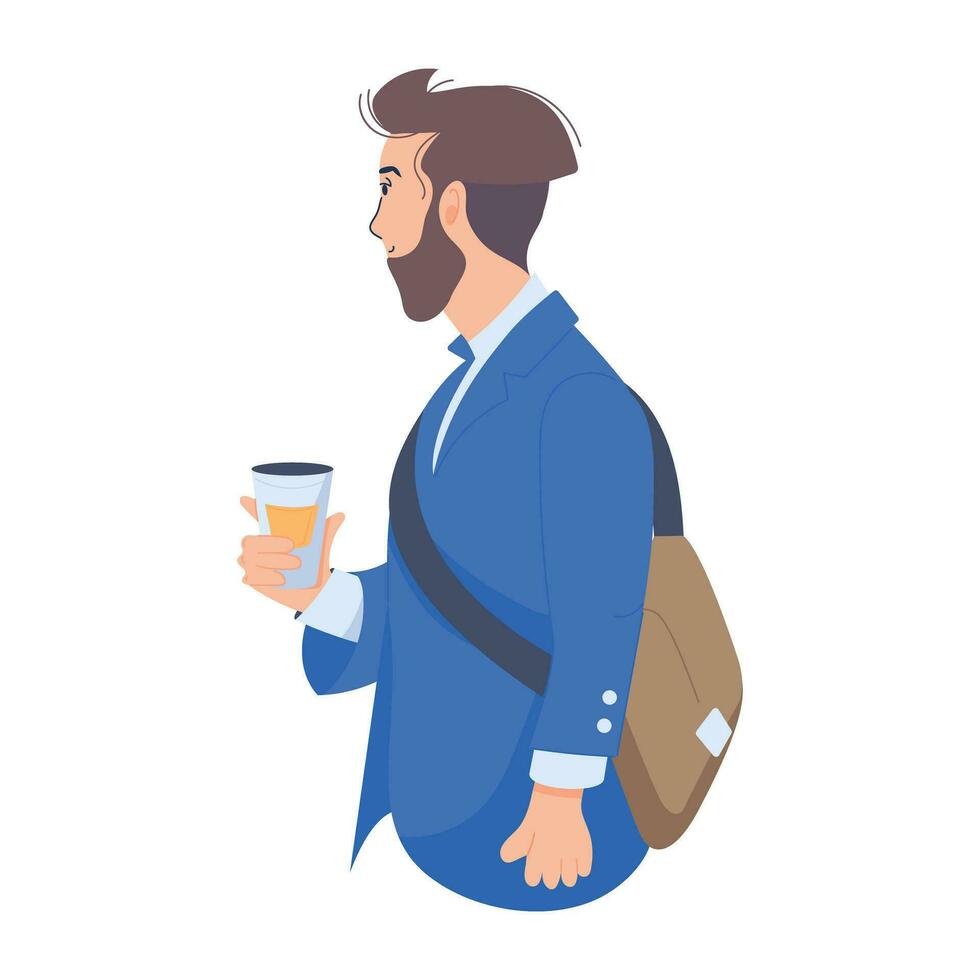 Trendy Businessman Drinking vector