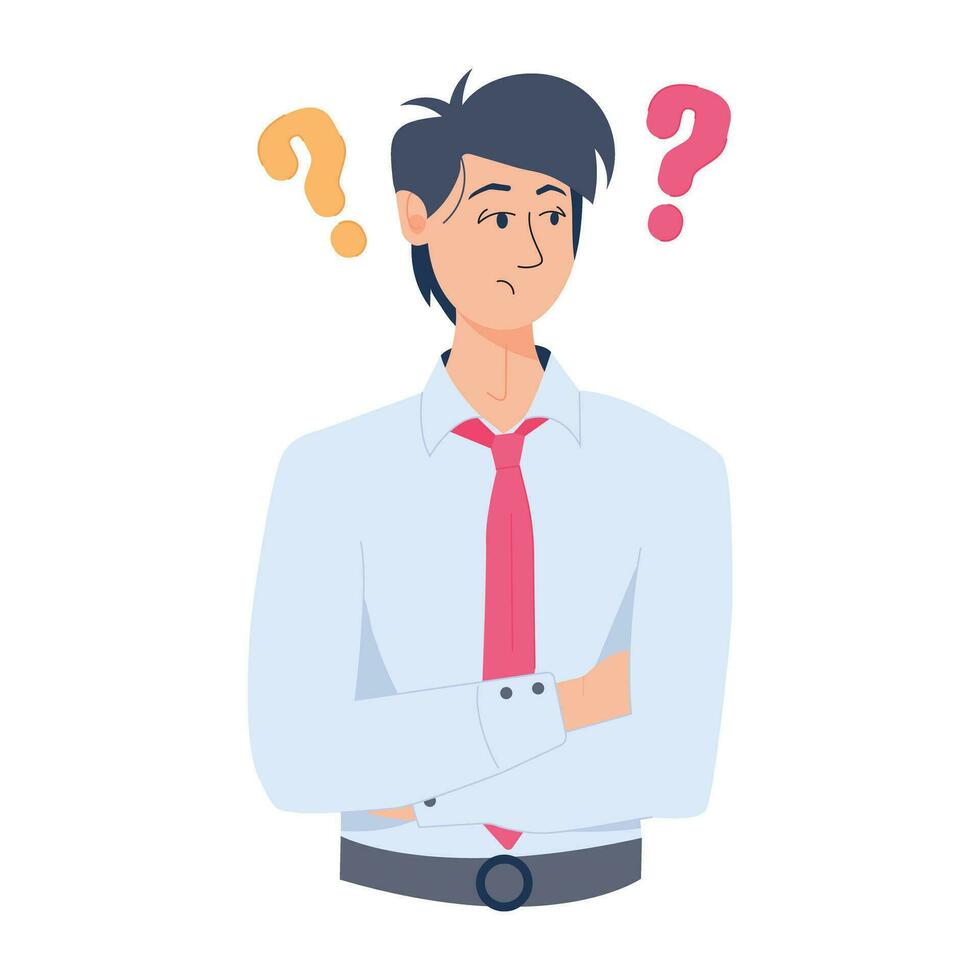 Trendy Confused Employee vector