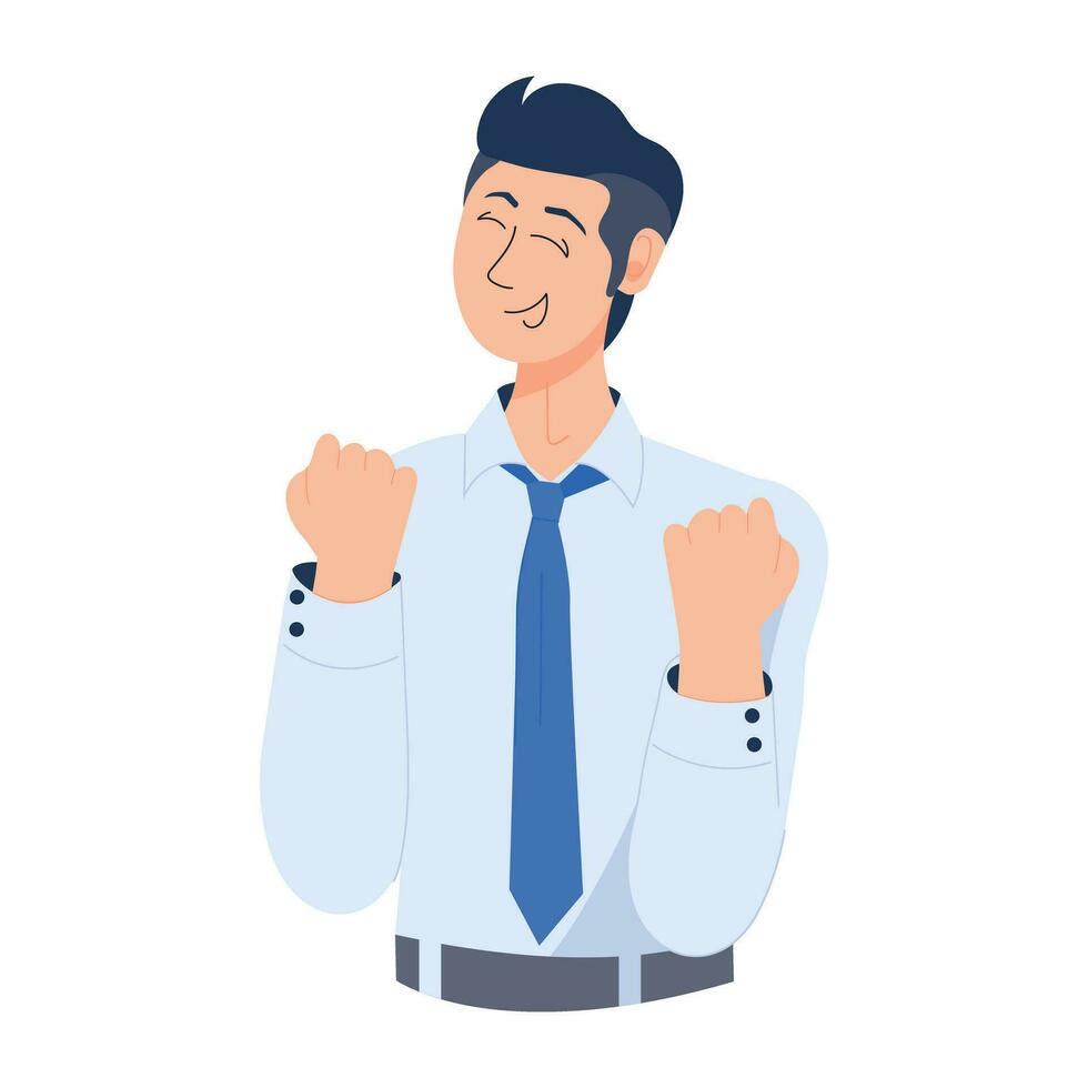 Trendy Happy Employee vector