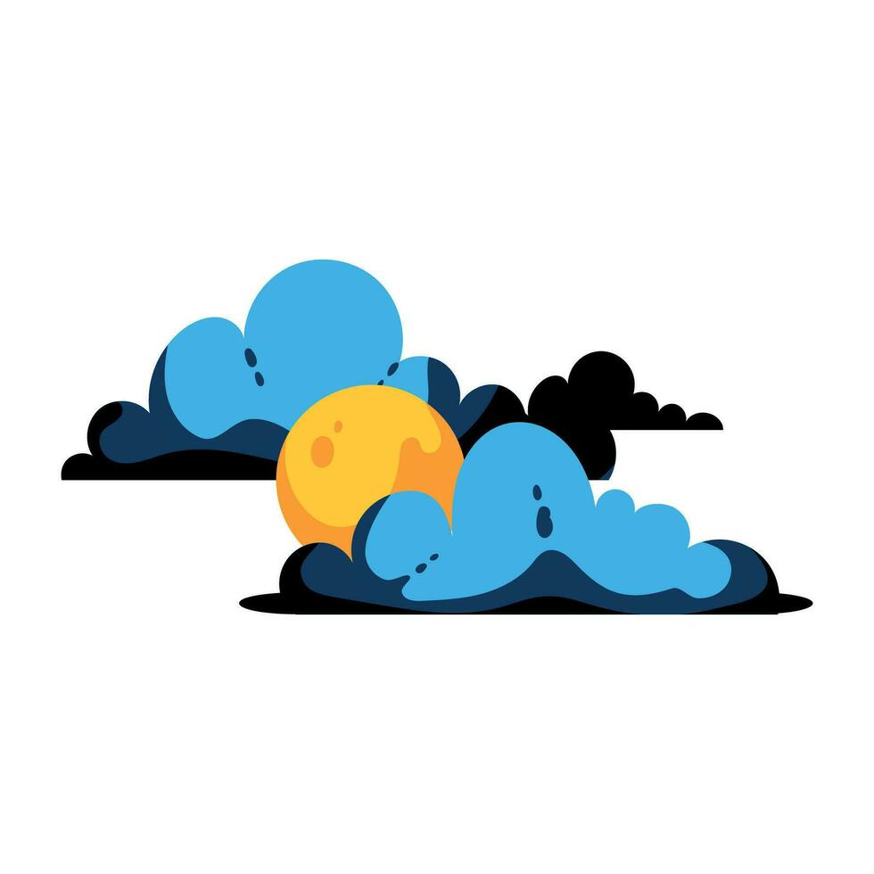 Trendy Cloudy Weather vector