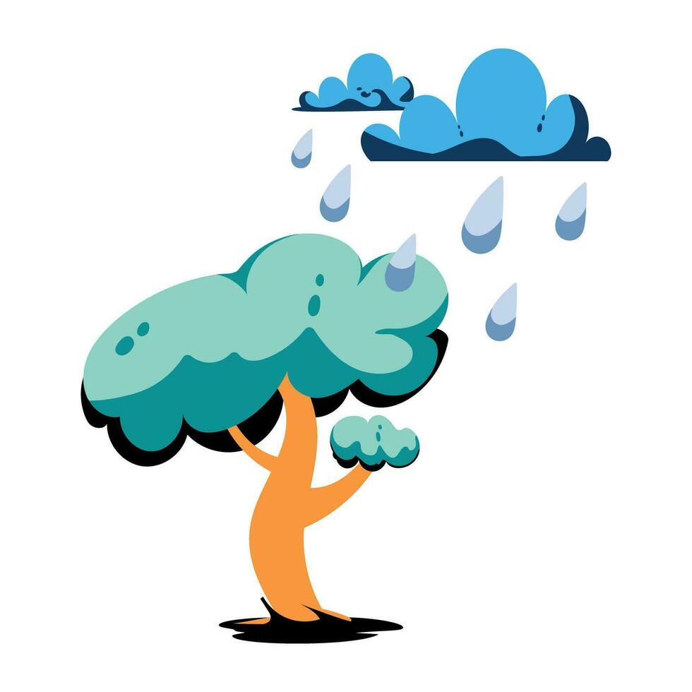 Trendy Forest Raining vector