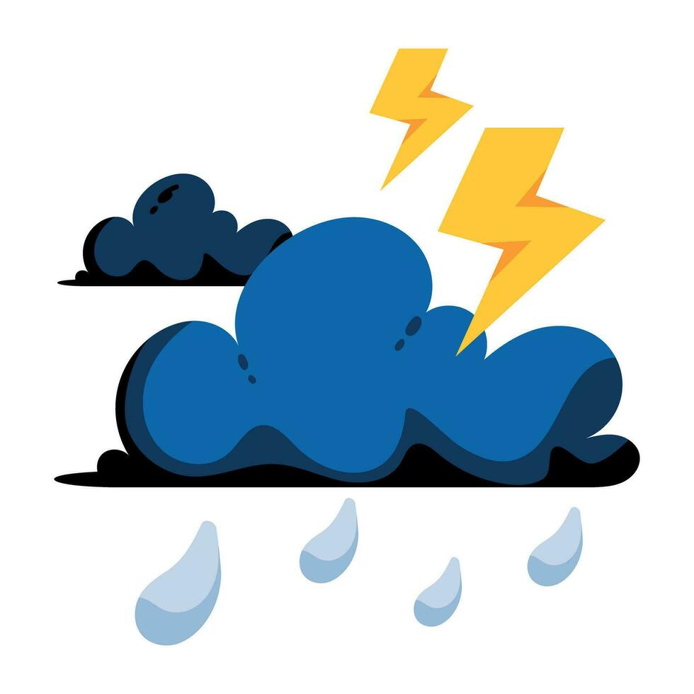 Trendy Rain Thunderstorm vector