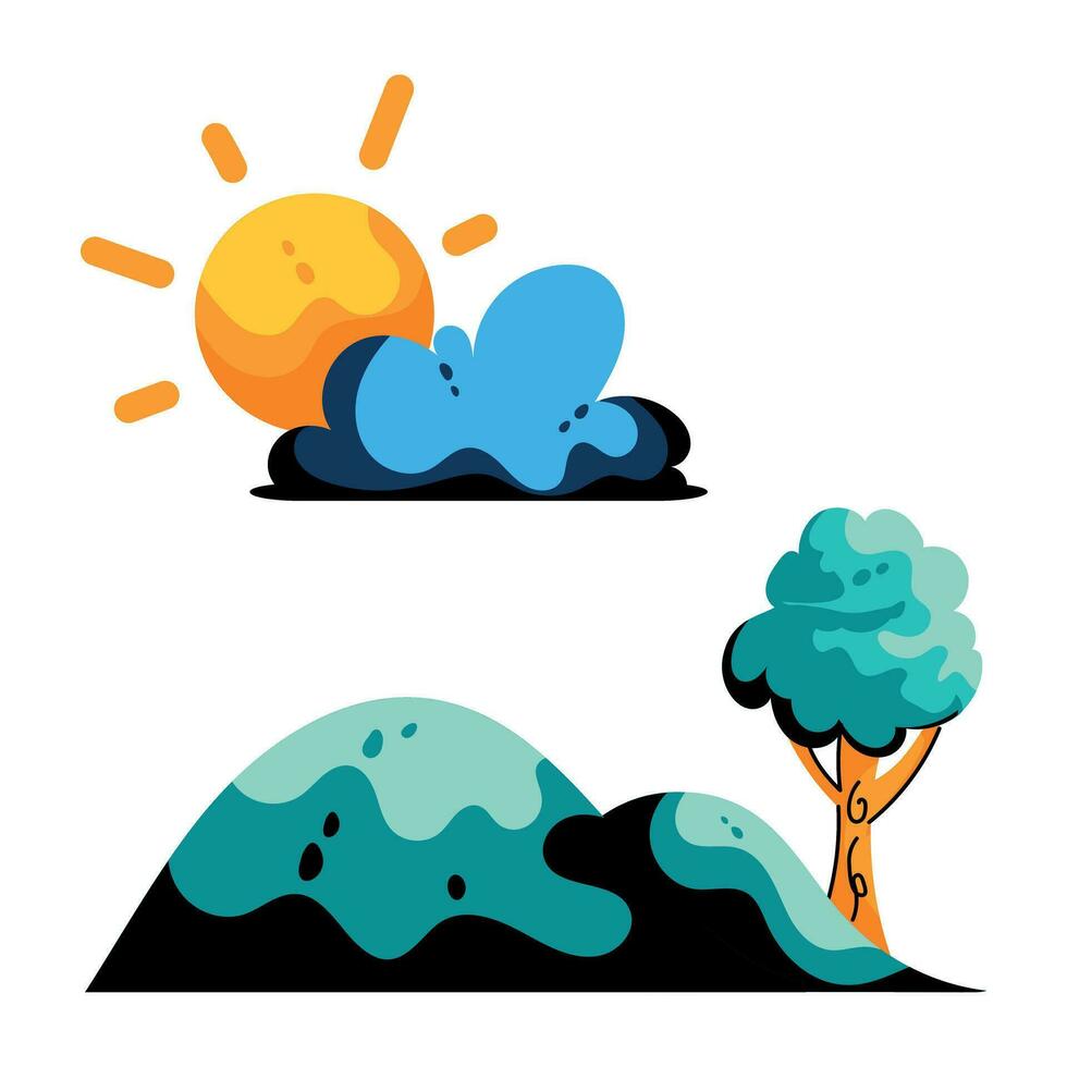 Trendy Forest Climate vector