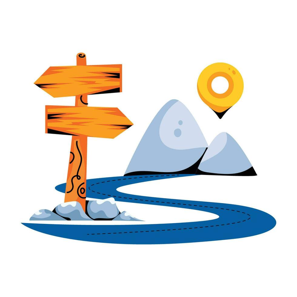 Trendy Road Navigation vector