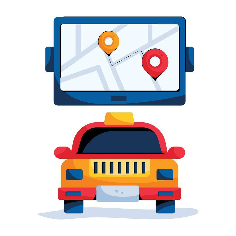 Trendy Cab Location vector