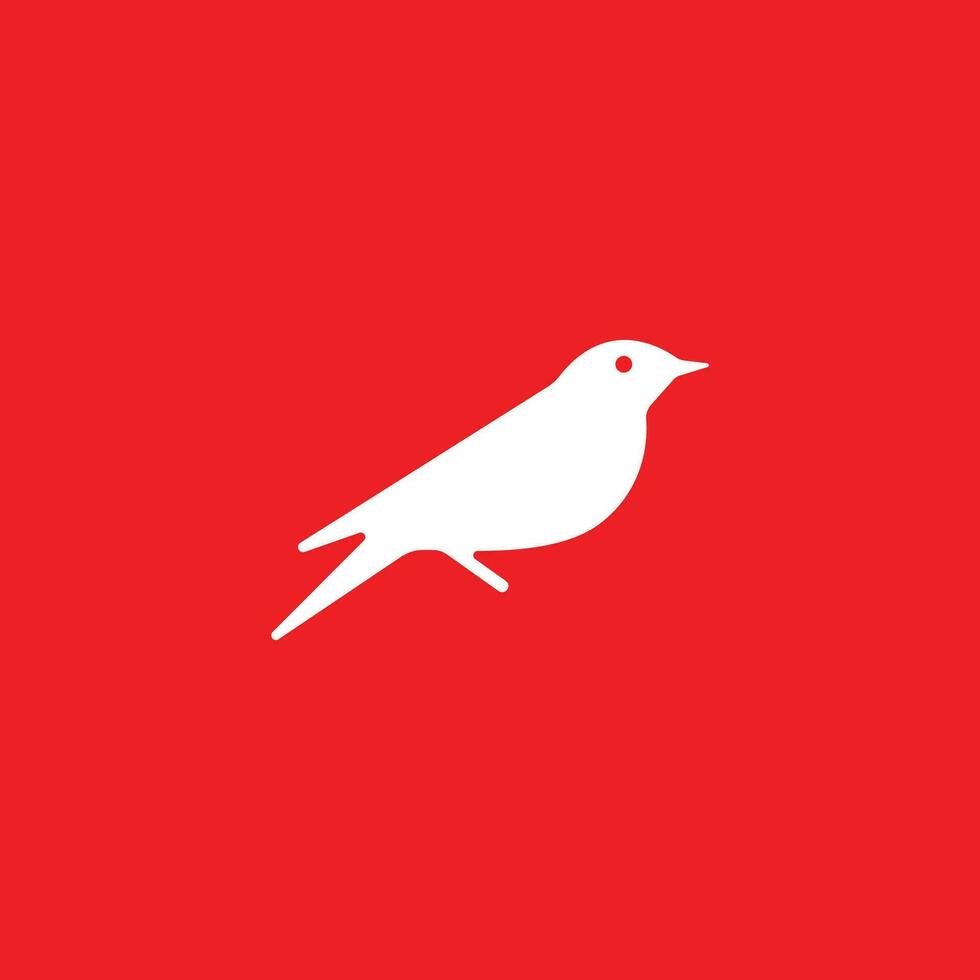 sencillo y fácil a recuerda colirrojo pájaro logo vector