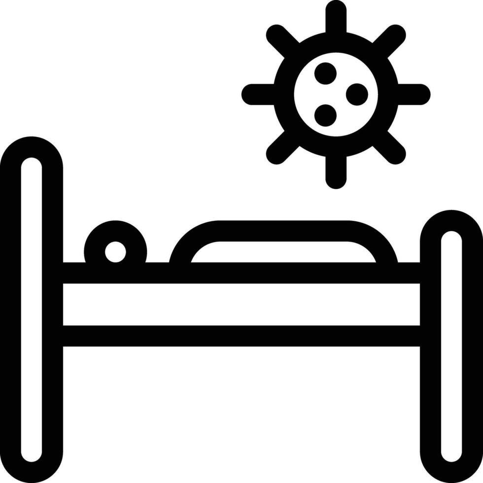 11-coronavirus cama línea icono para descargar vector