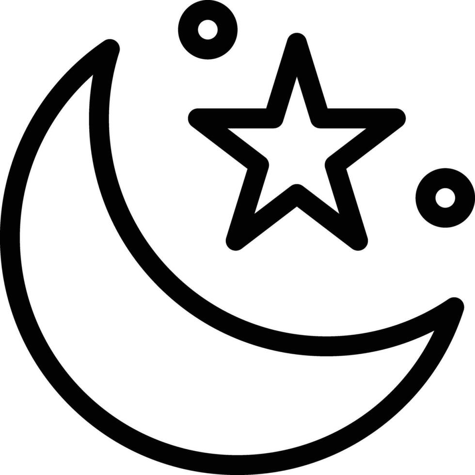 moon line icon vector