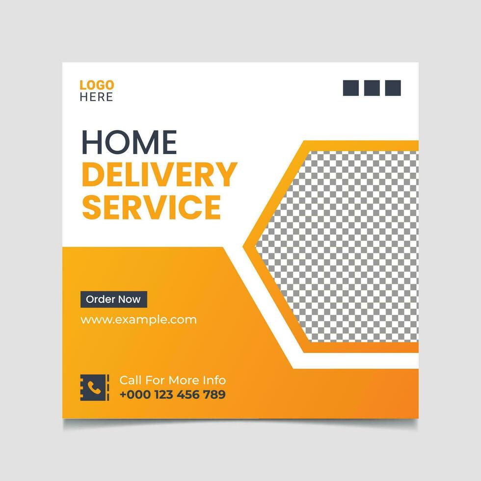 Home delivery service Social media post vector template.