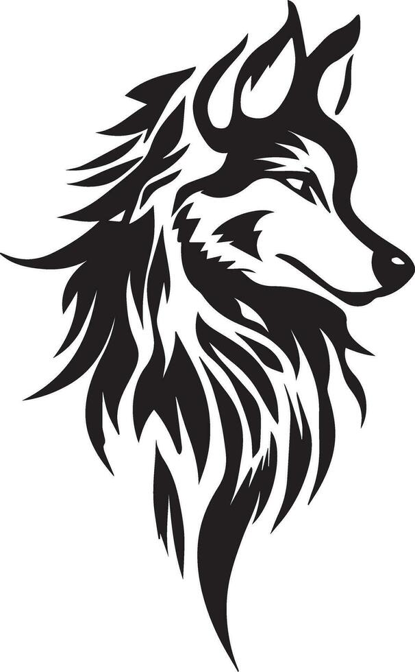 Wolf vector tattoo design illustration