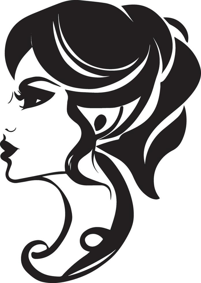 Beautiful women face tattoo design vector illustration, women face tattoo