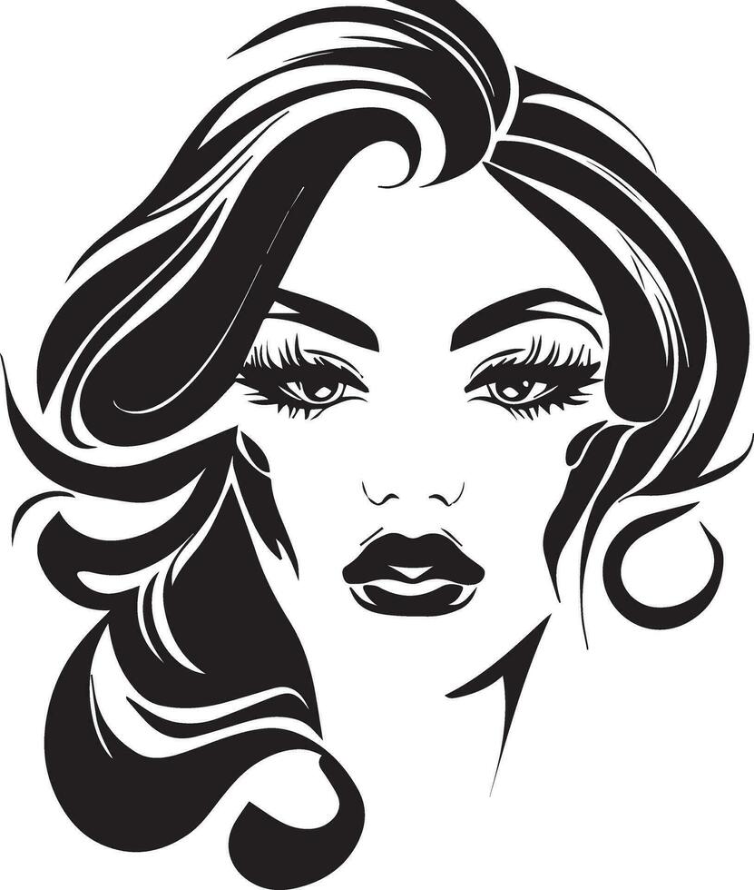 Beautiful women face tattoo design vector illustration, women face tattoo