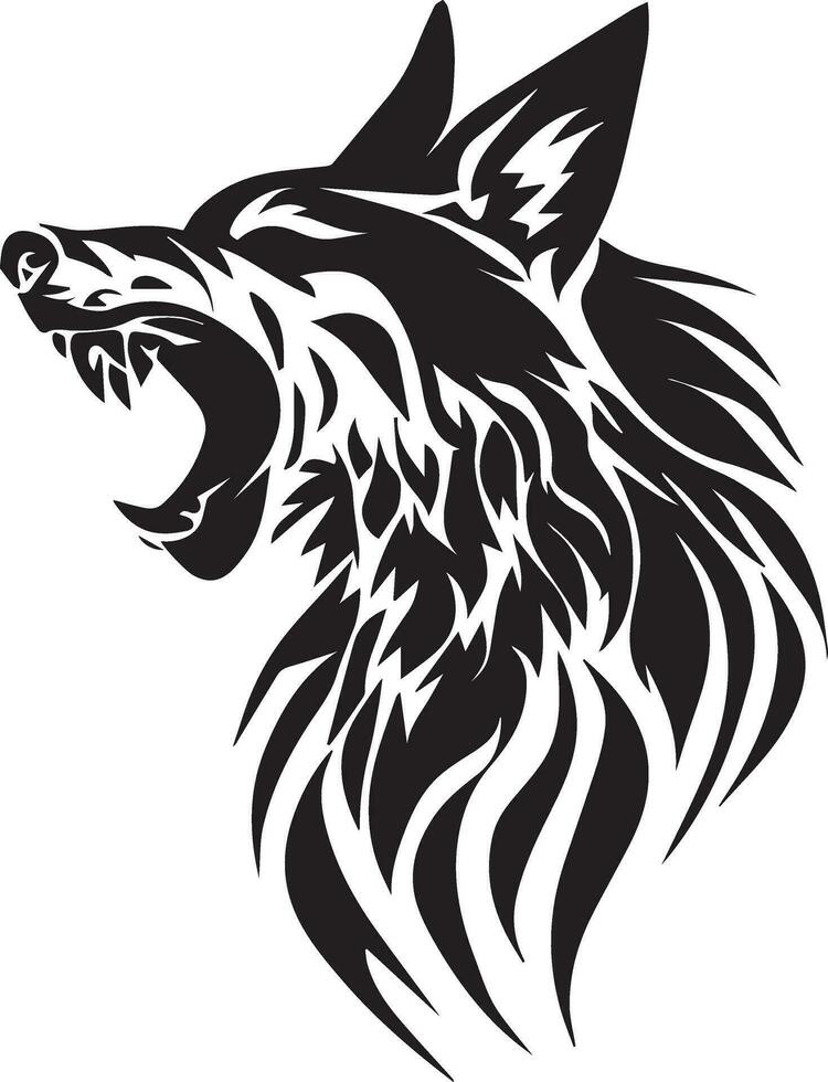 Wolf vector tattoo design illustration