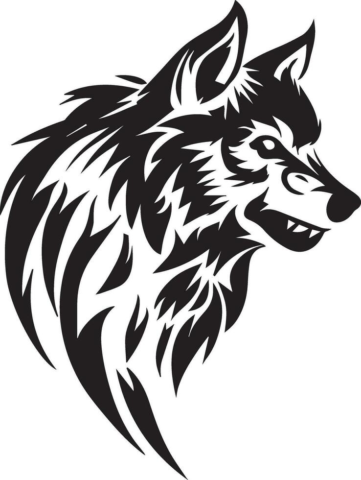 Wolf vector tattoo design illustration