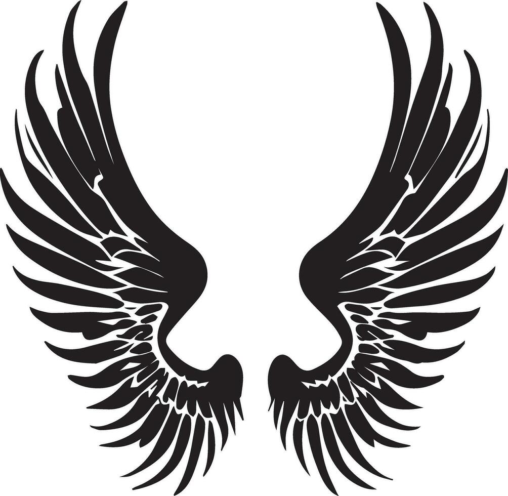 Wings tattoo design vector illustration