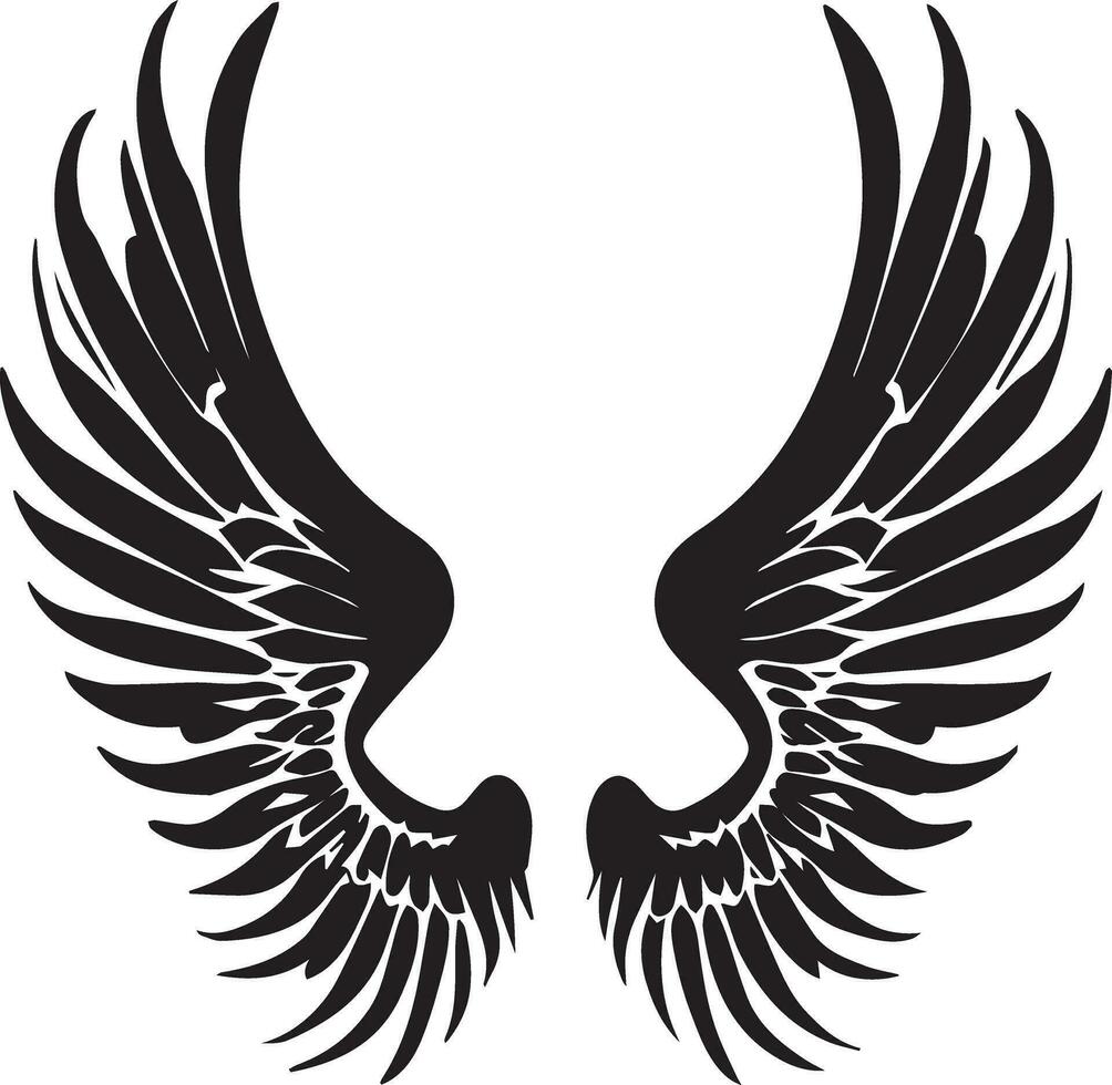 Wings tattoo design vector illustration 26139251 Vector Art at Vecteezy